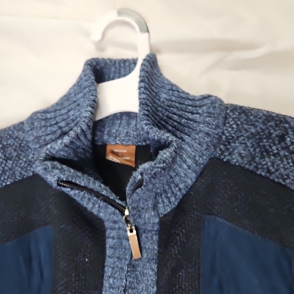 🛍 Vintage Knitwear Usicon Men Navy Blue Cardigan Sweater Dress Sweater L - Picture 2 of 14